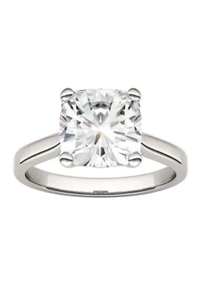 1/ ct. t.w. Lab Created Moissanite Cushion Solitaire Ring 14k White Gold