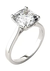1/ ct. t.w. Lab Created Moissanite Cushion Solitaire Ring 14k White Gold