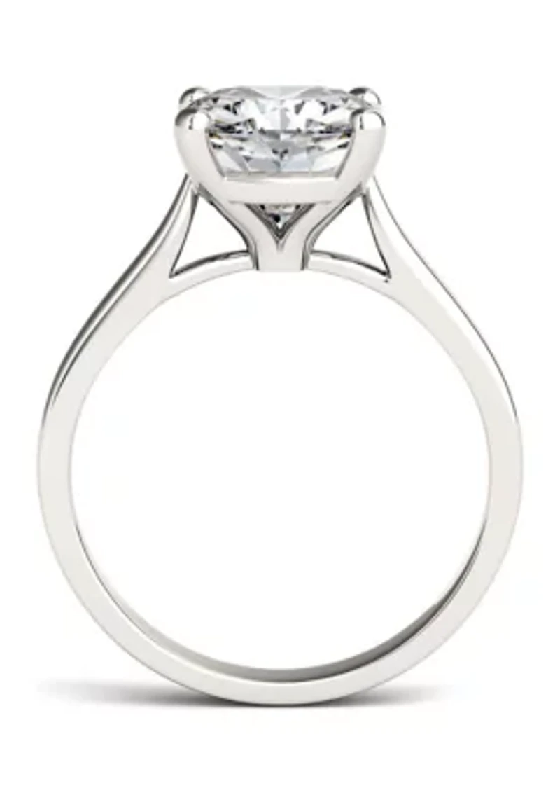 1/ ct. t.w. Lab Created Moissanite Cushion Solitaire Ring 14k White Gold