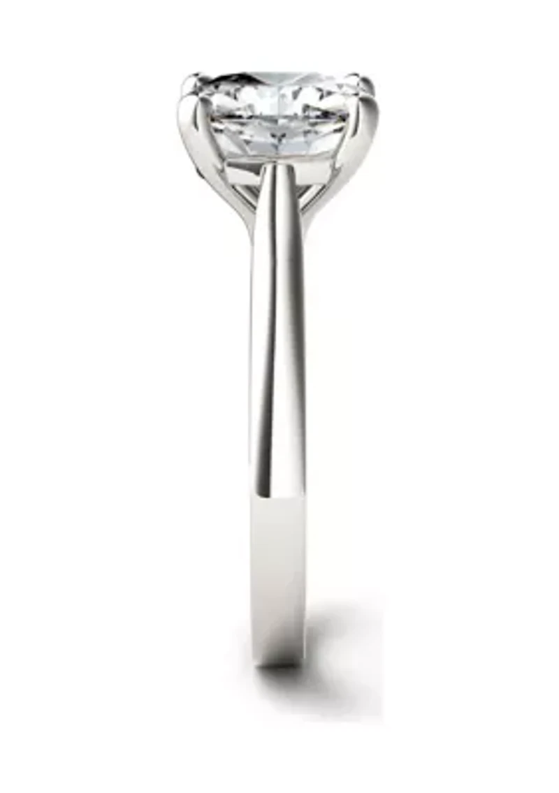 1/ ct. t.w. Lab Created Moissanite Cushion Solitaire Ring 14k White Gold