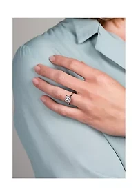 1/ ct. t.w. Lab Created Moissanite Cushion Solitaire Ring 14k White Gold