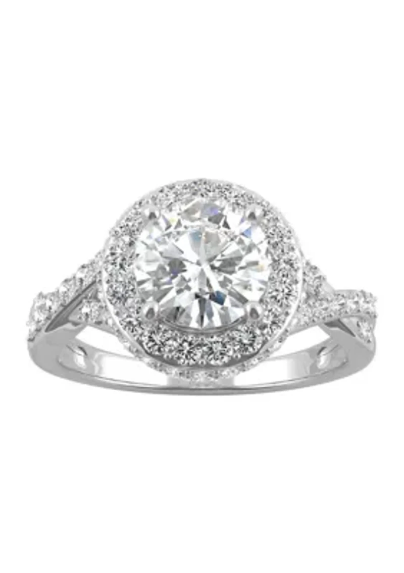 3/4 ct. t.w. Lab Created Moissanite Halo Engagement Ring 14k White Gold