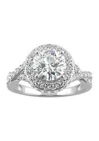 3/4 ct. t.w. Lab Created Moissanite Halo Engagement Ring 14k White Gold