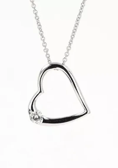Lab Created Sterling Silver 0.13ct. tw. Moissanite Heart Pendant