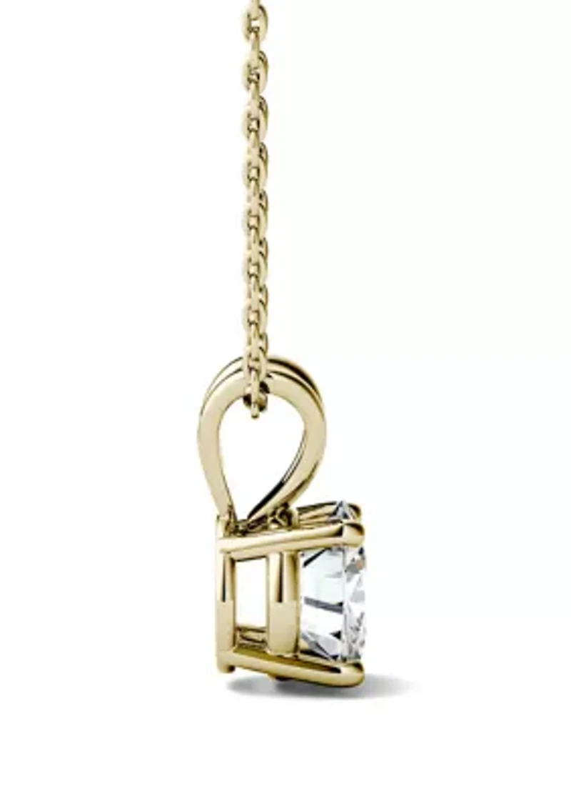 1/2 ct. t.w. Moissanite Solitaire Pendant in 14k Yellow Gold
