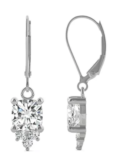 3/4 ct. t.w. Lab Created Moissanite Lever Back Earrings in 14k White Gold