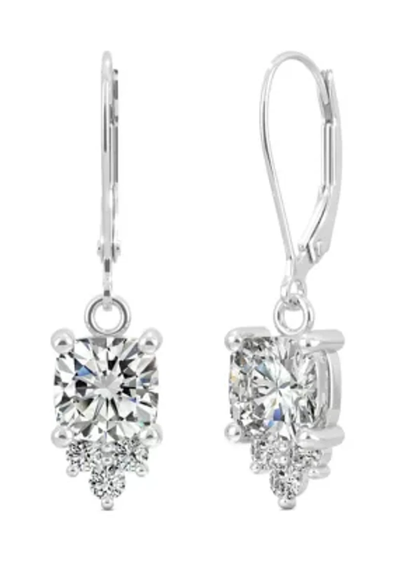 3/4 ct. t.w. Lab Created Moissanite Lever Back Earrings in 14k White Gold