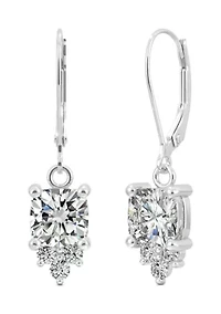 3/4 ct. t.w. Lab Created Moissanite Lever Back Earrings in 14k White Gold