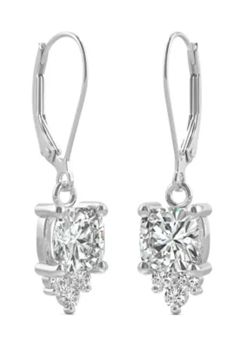 3/4 ct. t.w. Lab Created Moissanite Lever Back Earrings in 14k White Gold