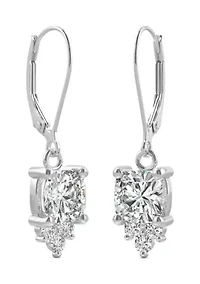 3/4 ct. t.w. Lab Created Moissanite Lever Back Earrings in 14k White Gold