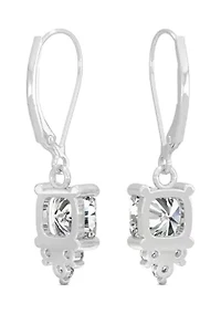 3/4 ct. t.w. Lab Created Moissanite Lever Back Earrings in 14k White Gold