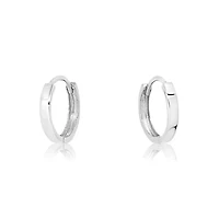 14k Yellow Gold 10MM Flat Style Small Huggie Hoop Earrings