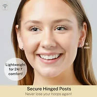 14k Yellow Gold 10MM Flat Style Small Huggie Hoop Earrings