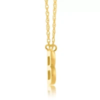 14K Yellow Gold Initial Necklace with 16 Inch Cable Chain and 2 Inch Extention