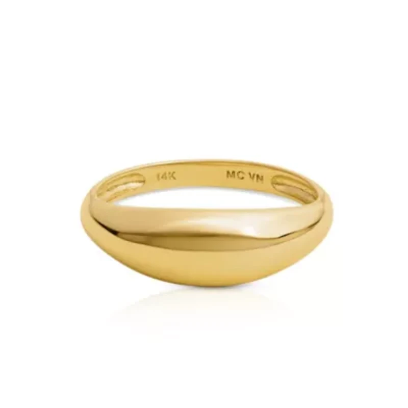 14k Yellow Gold Thin Dome Ring