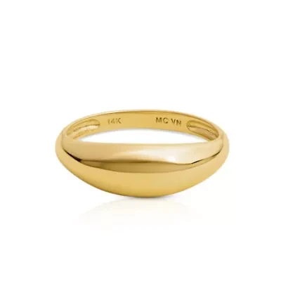 14k Yellow Gold Thin Dome Ring