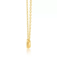 Lab Created 14k Yellow Gold 2.5mm Round Lab Grown Diamond Necklace with 16 inch cable chain and 2 inch extender