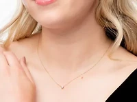 Lab Created 14k Yellow Gold 2.5mm Round Lab Grown Diamond Necklace with 16 inch cable chain and 2 inch extender
