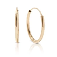 14k Yellow Gold 18mm Endless Hoops