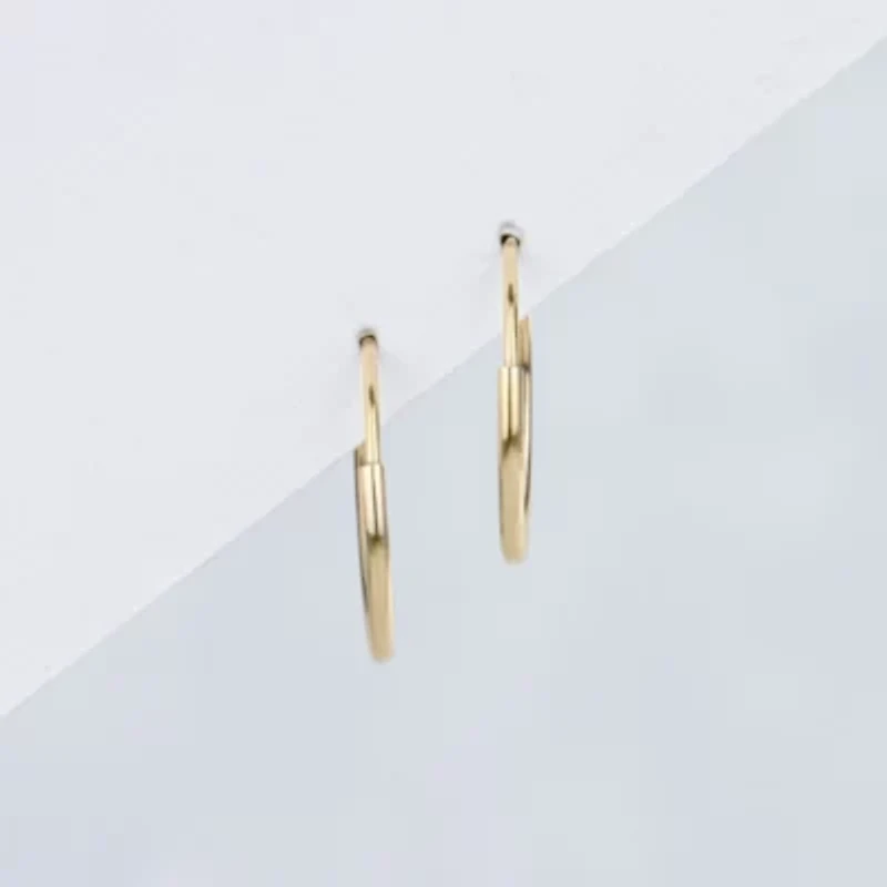 14k Yellow Gold 18mm Endless Hoops