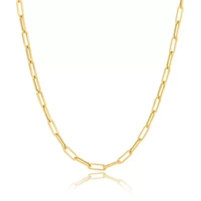 14k Yellow Gold  Paperclip Chain Link Necklace