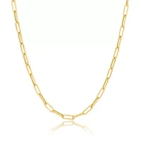 14k Yellow Gold  Paperclip Chain Link Necklace