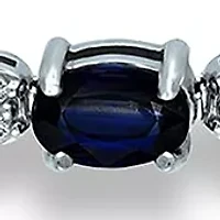 Lab Created 2.49 ct. Synthetic Blue Sapphire and Created White Sapphire Bolo Bracelet, Sterling Silver