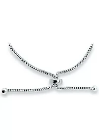 Lab Created 2.49 ct. Synthetic Blue Sapphire and Created White Sapphire Bolo Bracelet, Sterling Silver