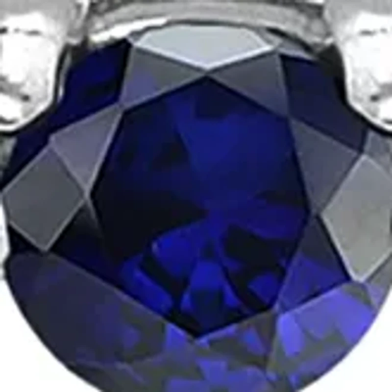 Lab Created 1 ct. t.w. Synthetic Blue and Created White Sapphire Necklace, Sterling Silver
