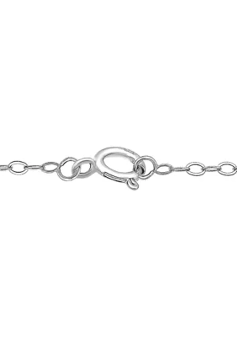 Lab Created 1 ct. t.w. Synthetic Blue and Created White Sapphire Necklace, Sterling Silver