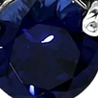 Lab Created 1.15 ct. t.w. Synthetic Blue and Created White Sapphire Necklace on 18 Inch chain, Sterling Silver