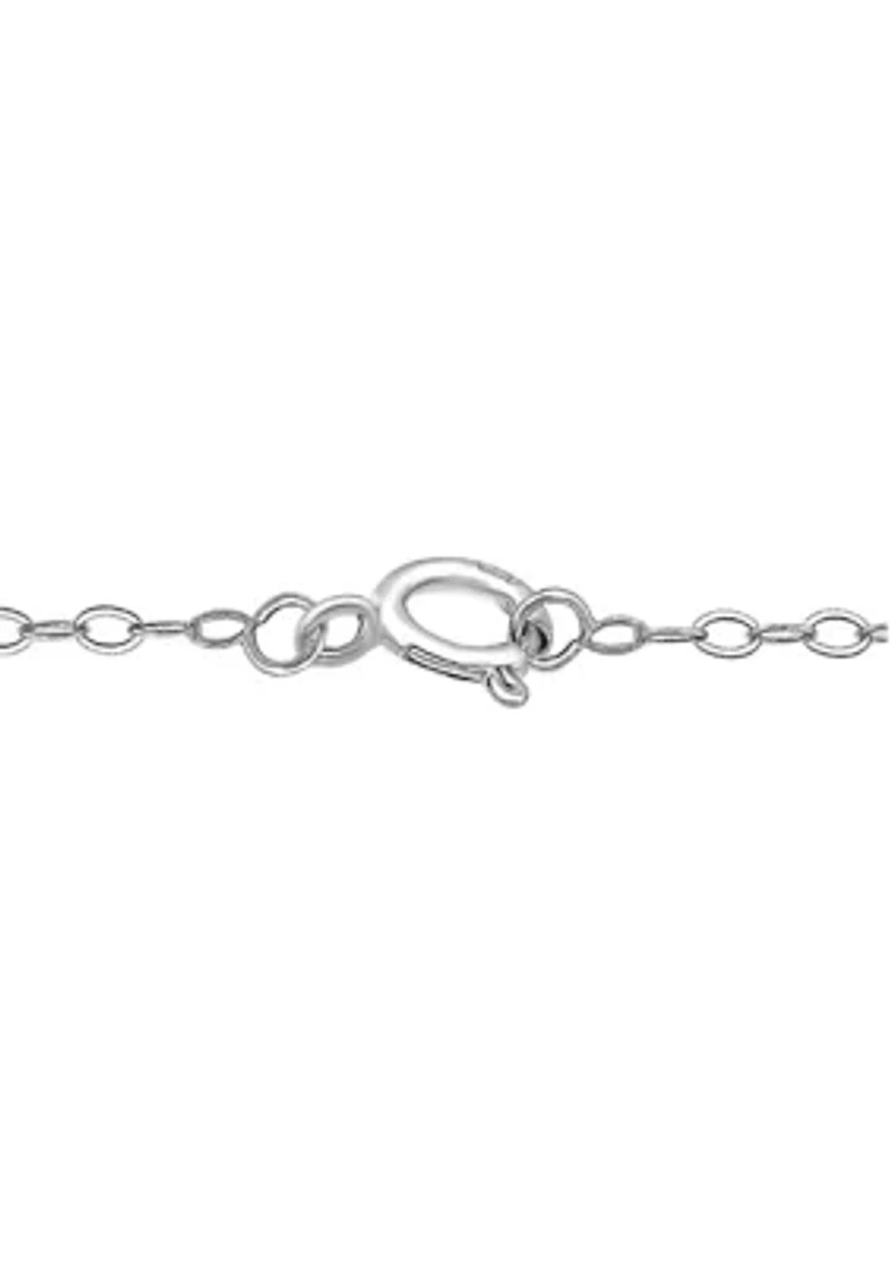 Lab Created 1.15 ct. t.w. Synthetic Blue and Created White Sapphire Necklace on 18 Inch chain, Sterling Silver