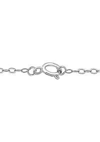 Lab Created 1.15 ct. t.w. Synthetic Blue and Created White Sapphire Necklace on 18 Inch chain, Sterling Silver