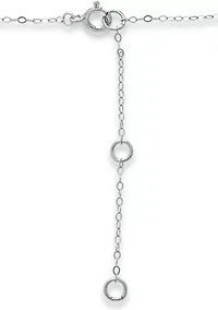 7/8 ct. 8x6MM Pear Amethyst and White Topaz Crown Necklace on 16 inch Chain with Extender, Sterling Silver