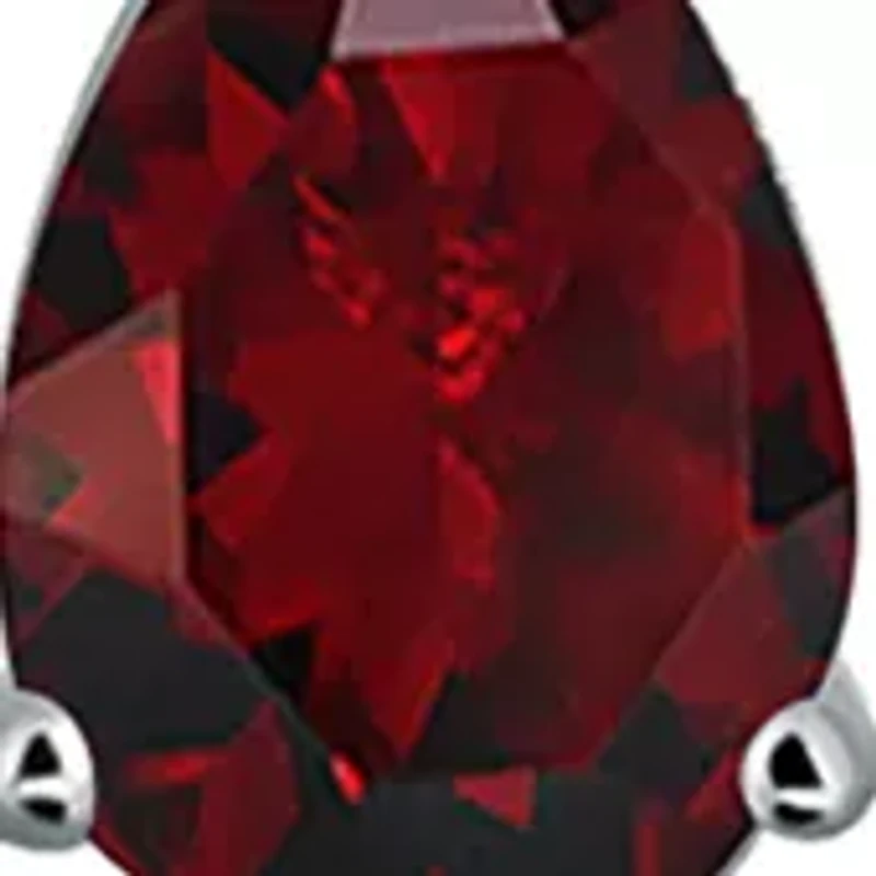 3.69 ct. t.w. Garnet and White Topaz 'Y' Necklace, Sterling Silver
