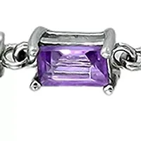 1.64 ct. t.w. Amethyst and Diamond Bolo Bracelet, Sterling Silver