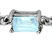 2.31 ct. t.w. Blue Topaz and Diamond Bolo Bracelet, Sterling Silver