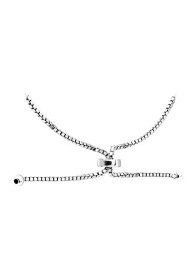 2.31 ct. t.w. Blue Topaz and Diamond Bolo Bracelet, Sterling Silver