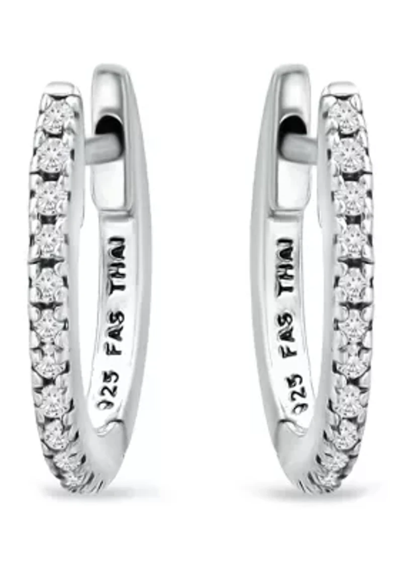 1/8 ct. t.w. Diamond Pavé Huggie Hoop Earrings in Sterling Silver