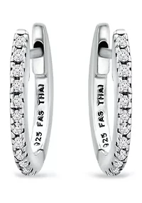 1/8 ct. t.w. Diamond Pavé Huggie Hoop Earrings in Sterling Silver