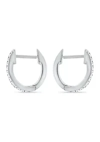 1/8 ct. t.w. Diamond Pavé Huggie Hoop Earrings in Sterling Silver