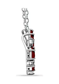 1.56 ct. t.w. Garnet and Diamond Heart Necklace, Sterling Silver