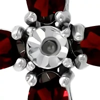 1.26 ct. t.w. Garnet and Diamond Cross Necklace, Sterling Silver