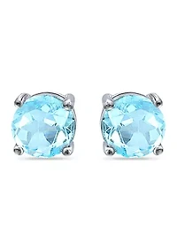1.5 ct. t.w. Blue Topaz Stud Earrings, Sterling Silver