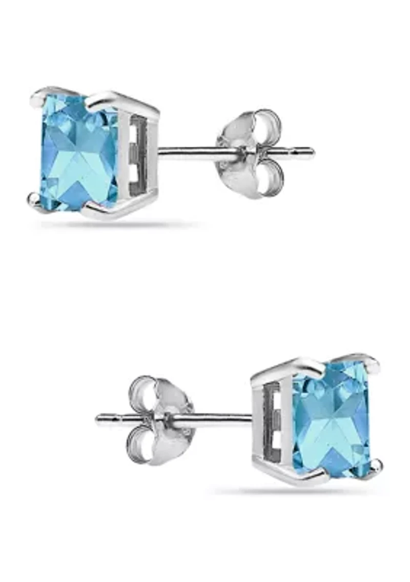 3.5 ct. t.w. London Blue Topaz Stud Earrings, Sterling Silver