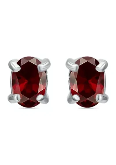 1 ct. t.w. Garnet Stud Earrings, Sterling Silver