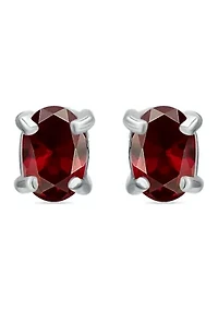 1 ct. t.w. Garnet Stud Earrings, Sterling Silver