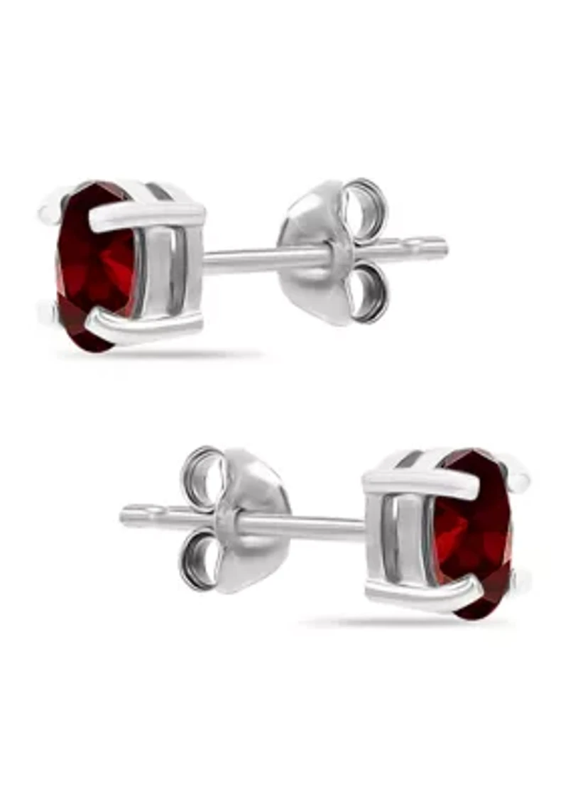 1 ct. t.w. Garnet Stud Earrings, Sterling Silver