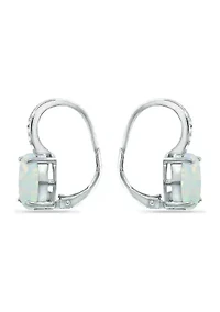 1.75 ct. t.w. Synthetic White Opal and White Topaz Lever Back Earrings, Sterling Silver