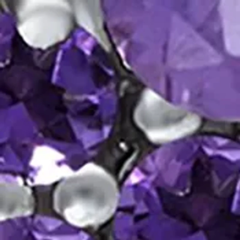 Lab Created 1.8 ct. Amethyst and White Topaz Heart Necklace on 18 inch chain, Sterling Silver